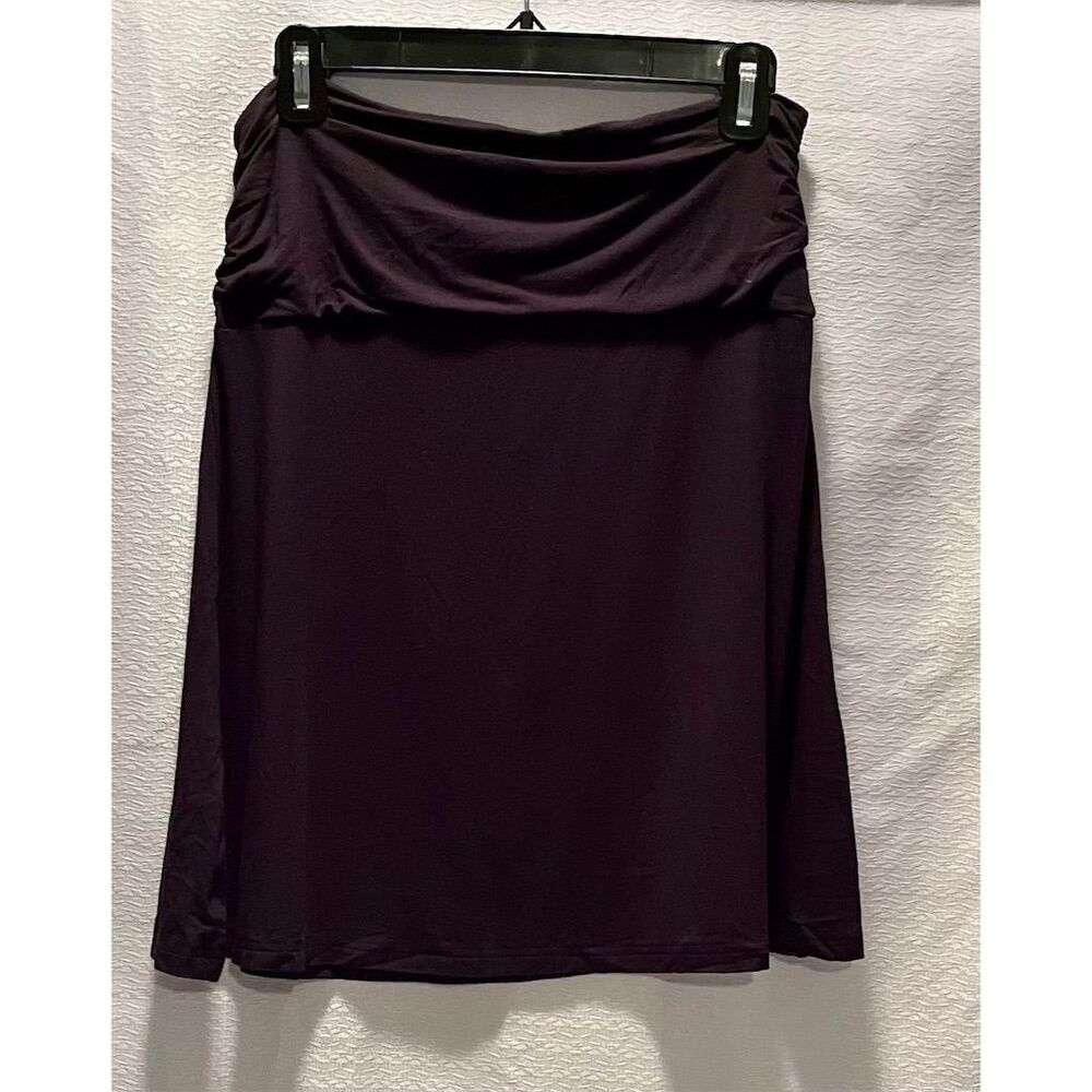 Dreamsacks Bamboo Knee Length Skirt Ruched Sustainable Womens S Black Stretch